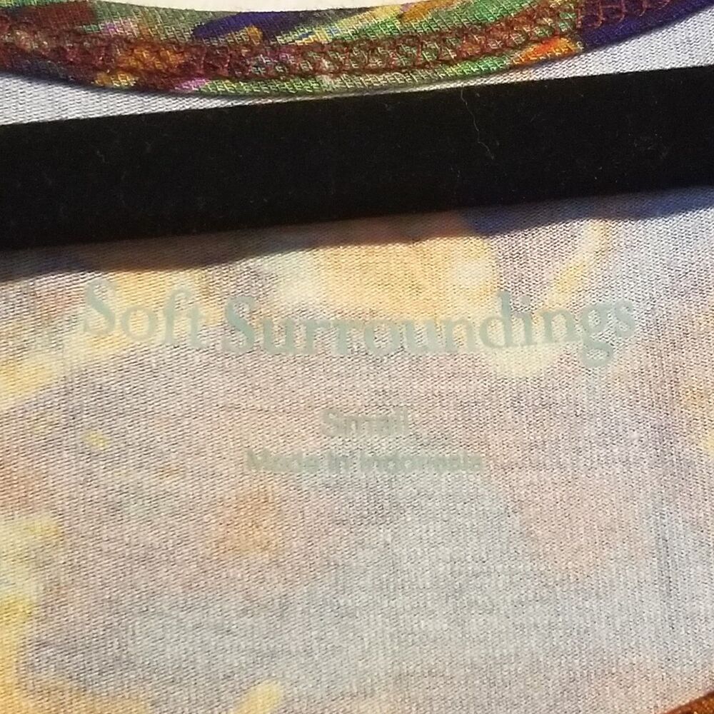 Soft Surroundings S Dress Estelle Maxi Stretch Tropical Boho Patchwork Office - Picture 5 of 8